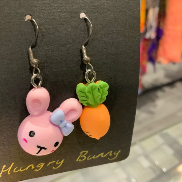 Rabbit and Carrot Earrings