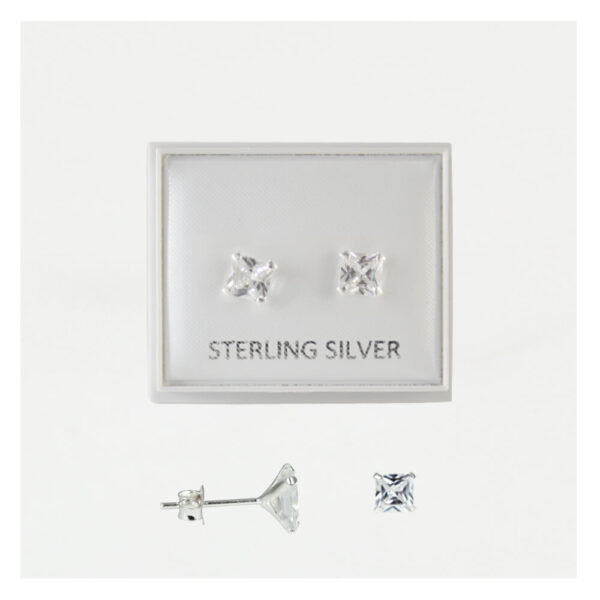 6mm CZ Square Stud