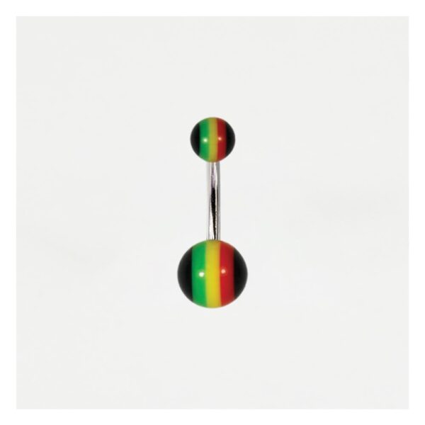 Acrylic Rasta Navel Bar 10mm