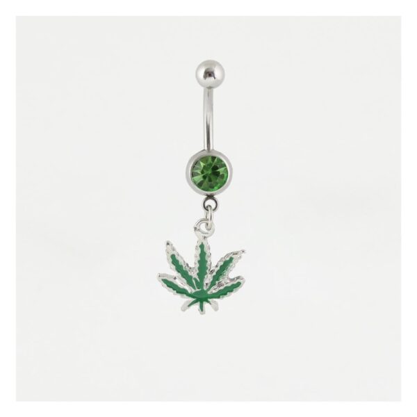 Cannabis Leaf Navel Bar