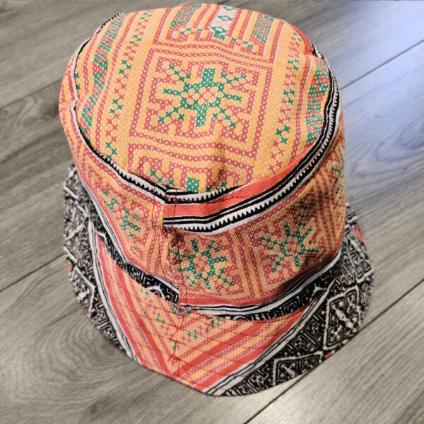 Boho Coral A Black Bucket Hat