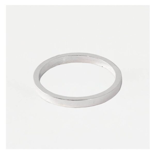 Silver 2mm Flat Court Ring