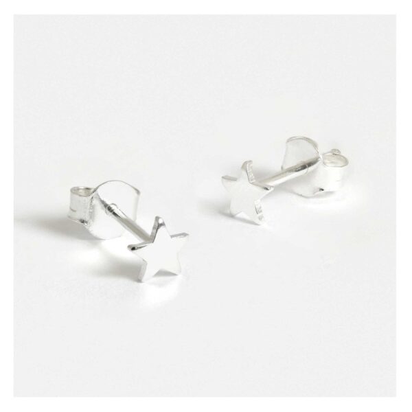 Silver 4mm Cubic Zirconia Star Ear Stud