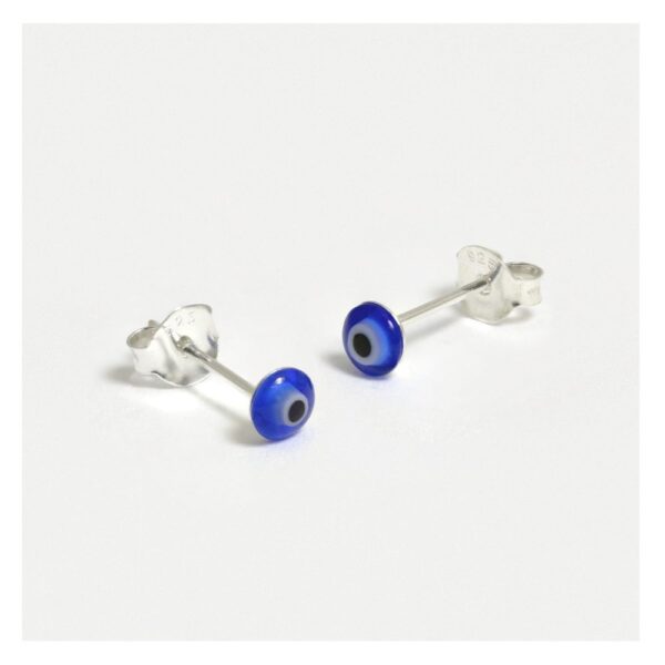 Silver Blue Eye Ear Stud