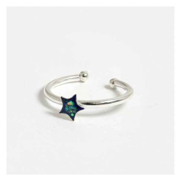 Silver Blue Star Toe Ring