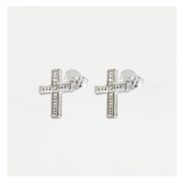 Silver Cross Ear Stud