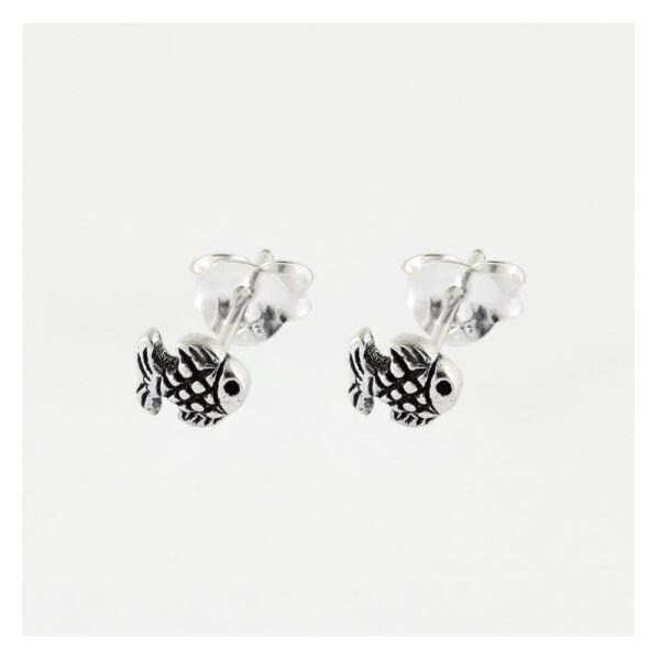 Silver Fish Ear Stud