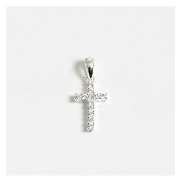 Silver Gem Set Cross Pendant