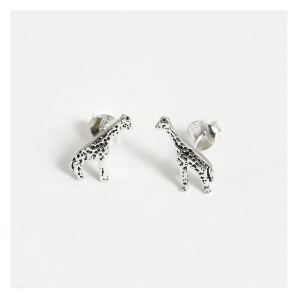 Silver Giraffe Studs