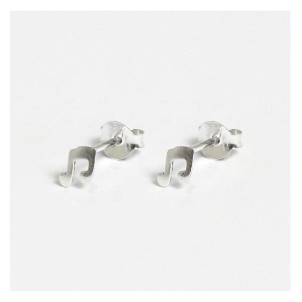 Silver Musical Note Ear Stud (Treble Clef)