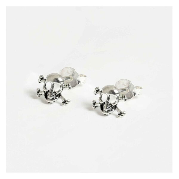 Silver Skull And Crossbones Stud