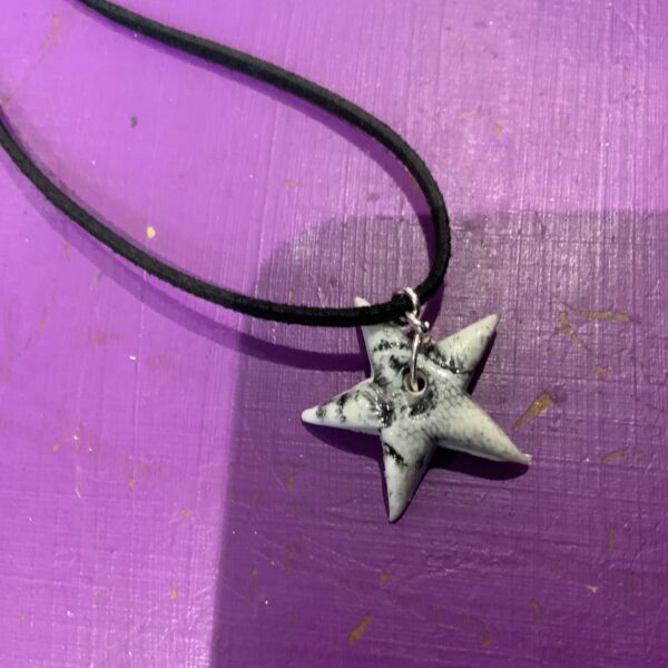 Chipped Black Star Necklace