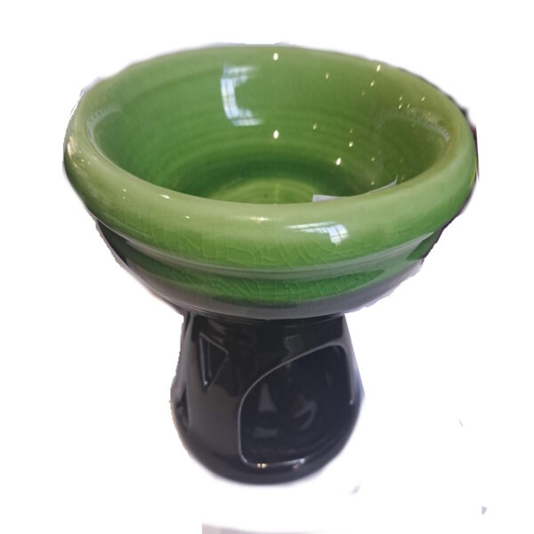 Black And Green Wax Burner Dish Shaped Top