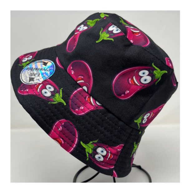 Black Aubergine Bucket Hat