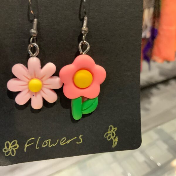 Assymetrical Flower Earrings