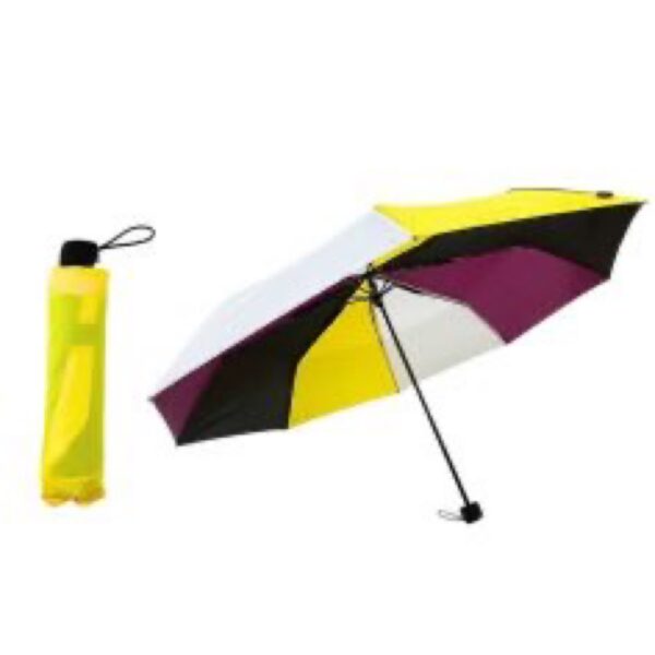 Umbrella designed with the non-binary flag