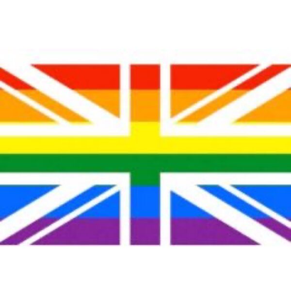 Rainbow Union Jack flag