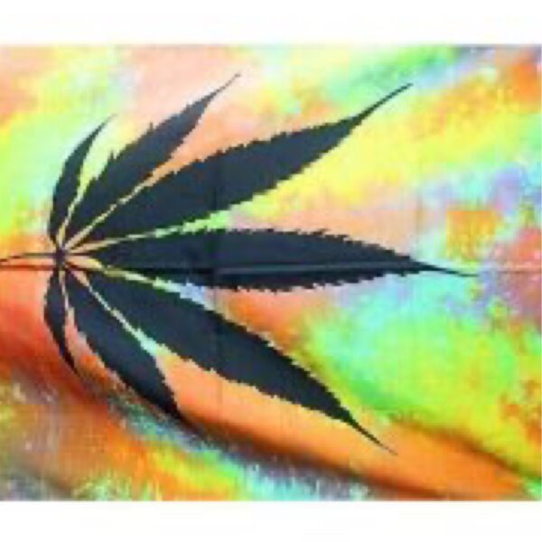 Poster flag tie dye with a leaf design