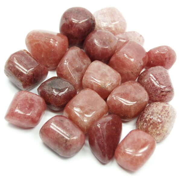 Strawberry quartz crystal tumblestones